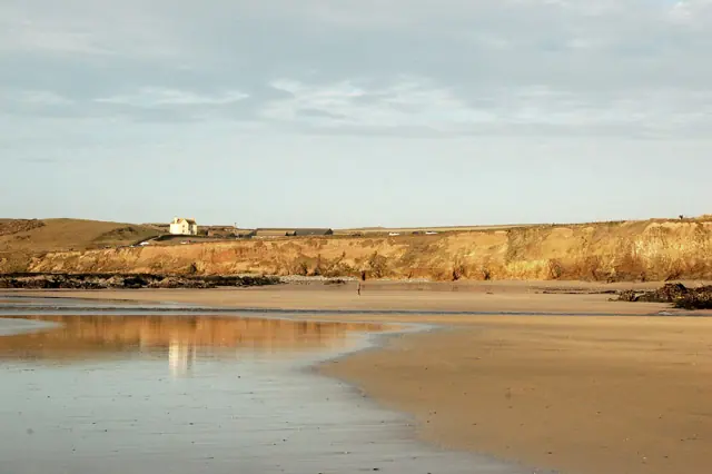 Looking northeast across Godrevy beach at low water