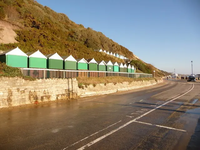 Bournemouth: East Cliff prom and beach huts This section of the prom has a sudden double bend, interrupting the gentle curve which it follows for a couple of miles. There is one.