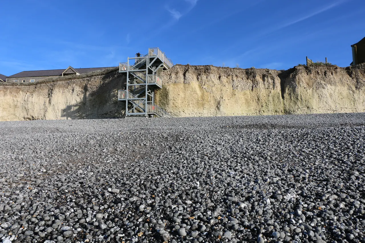 Beach staircase at Birling Gap