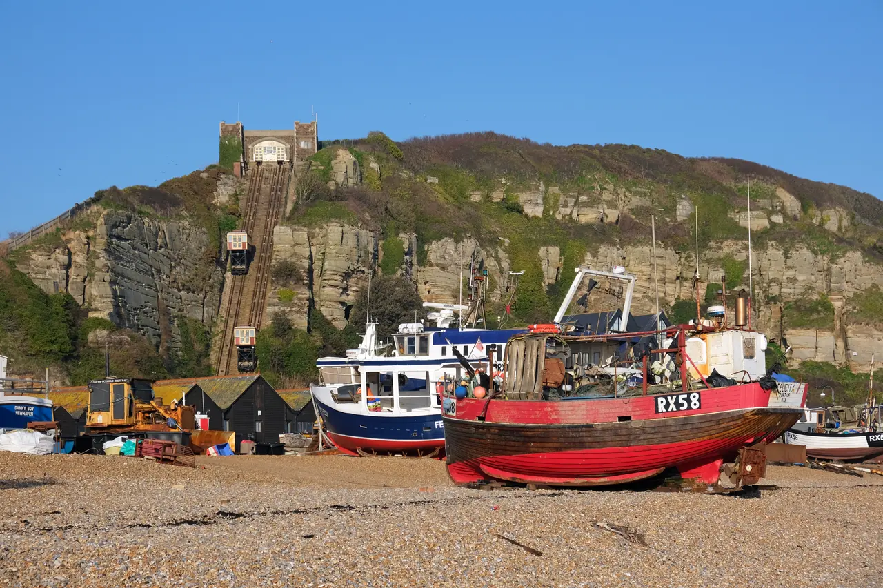 Hastings beach, Kent, UK.