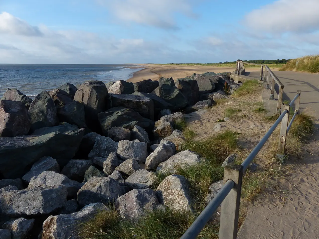 Boulders along Lagoon Walk at Skegness Beach
