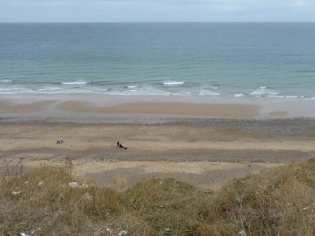 Cromer beach from the cliff top Cromer beach as seen from the cliff top to the west of the town.