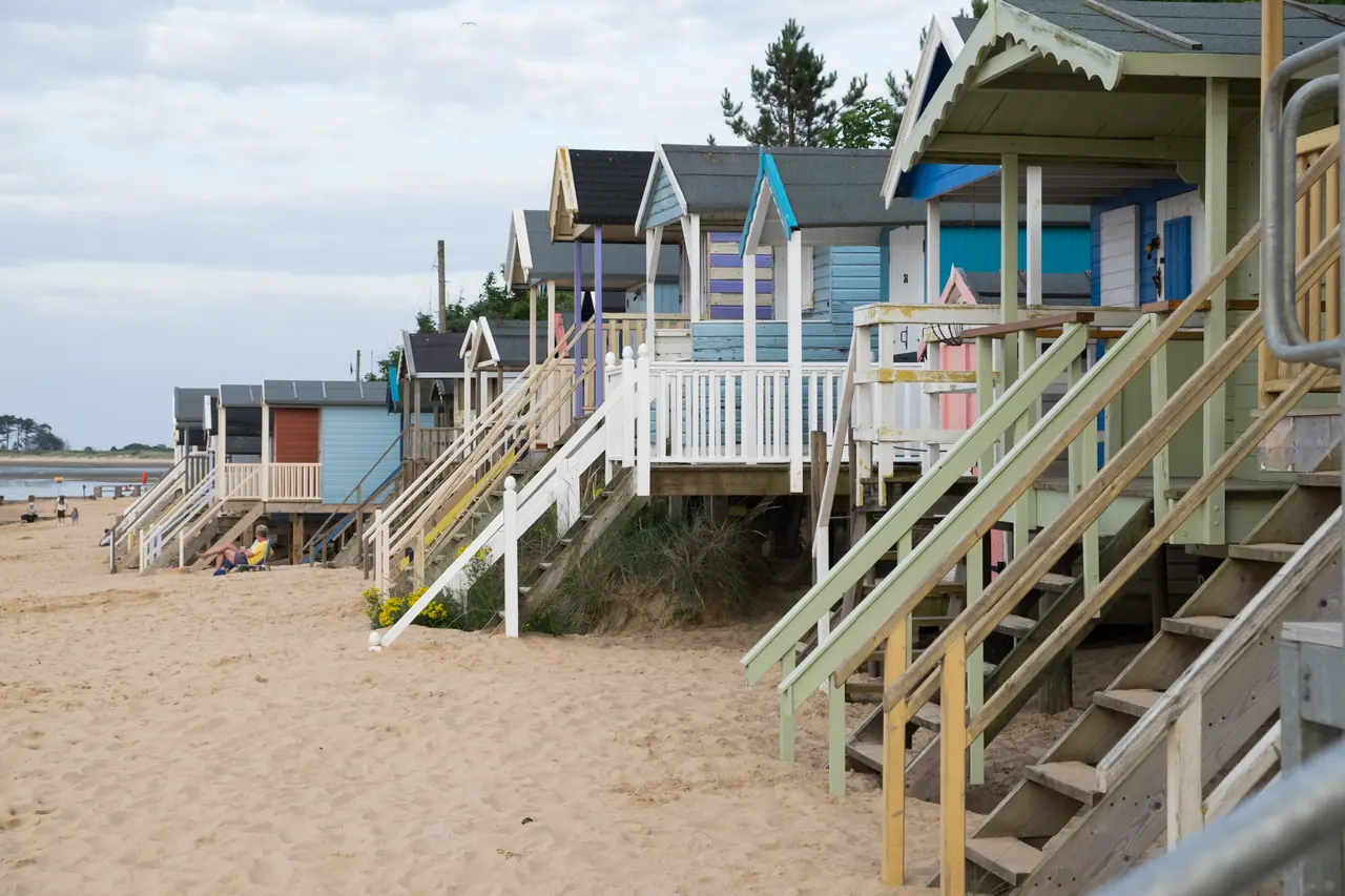 Beach huts on the Wells-next-the-Sea beach , Norfolk