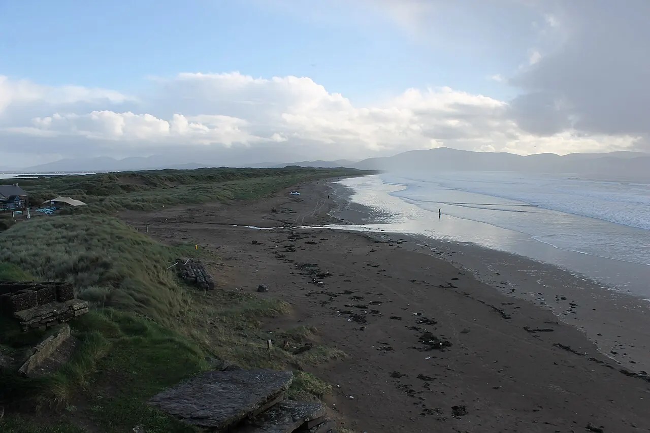 Winter view along the sandy shoreline at Inch Beach in County Kerry.