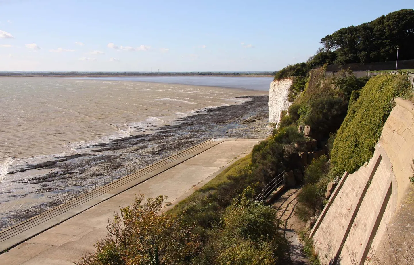 A stepped path above the beach at Western Undercliff in Ramsgate